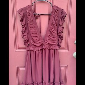 Burgundy Maroon Chiffon Vestique Trendy Dress Sz S